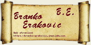 Branko Eraković vizit kartica